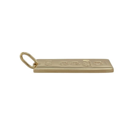 9ct Solid Gold Hallmarked Ingot Bar Pendant