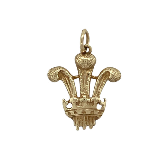 9ct Gold Welsh Three Feathers Pendant