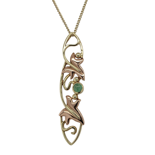 9ct Gold Clogau & Emerald Set Lady of Caerphilly 20" Necklace