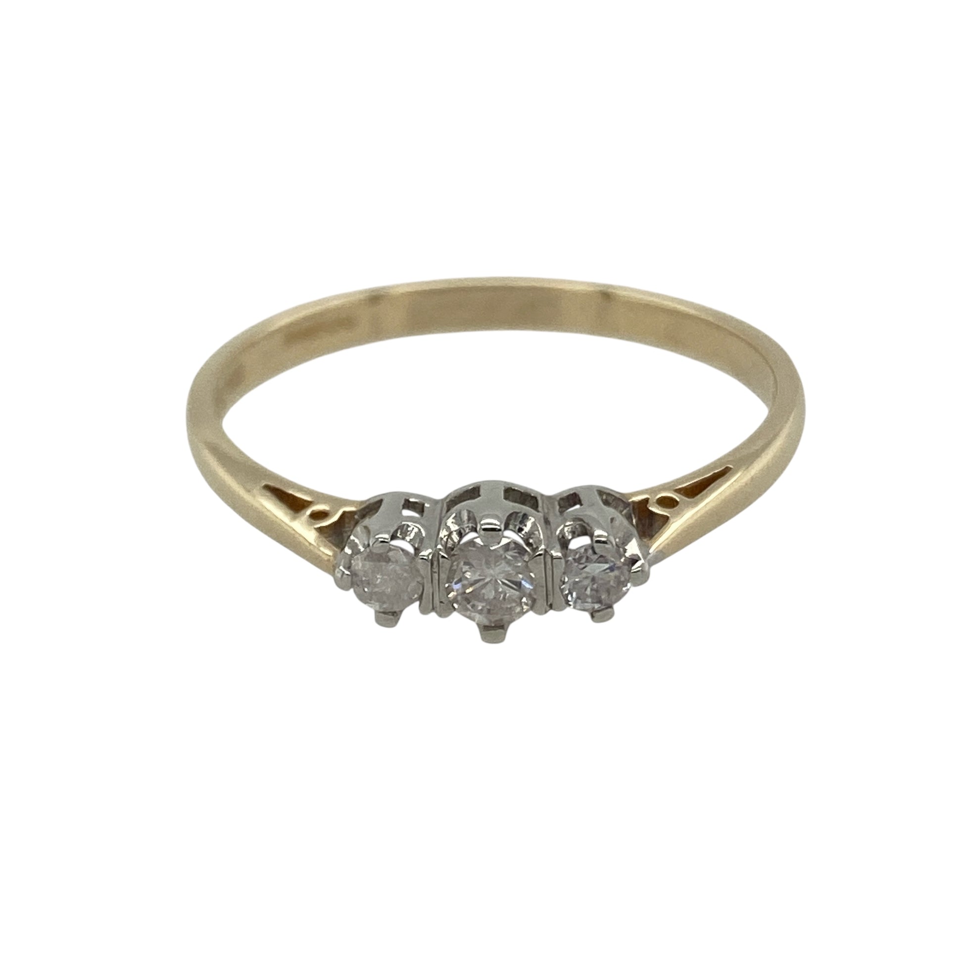 9ct Gold & Diamond Set Trilogy Ring