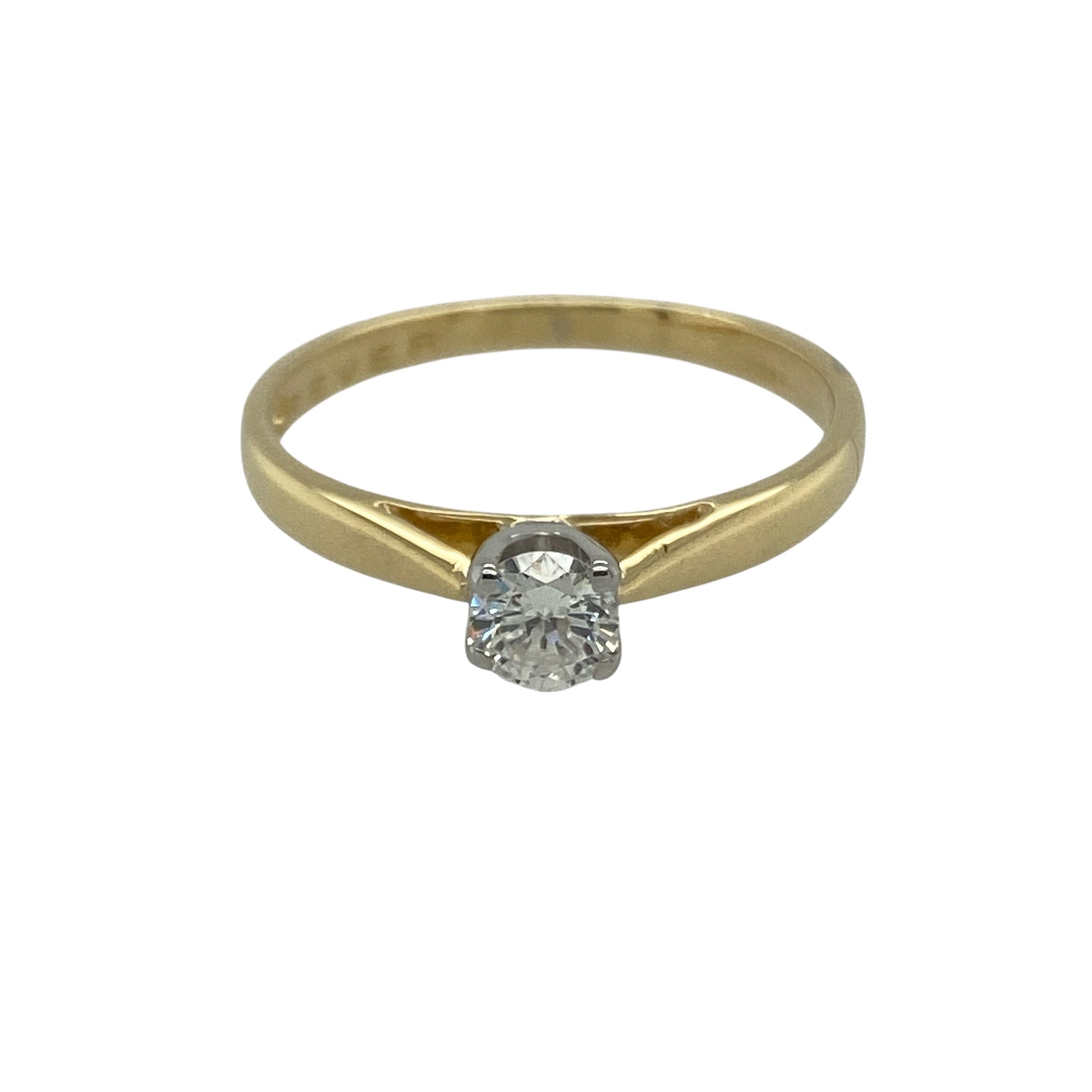 18ct Gold & Diamond Set Solitaire Ring