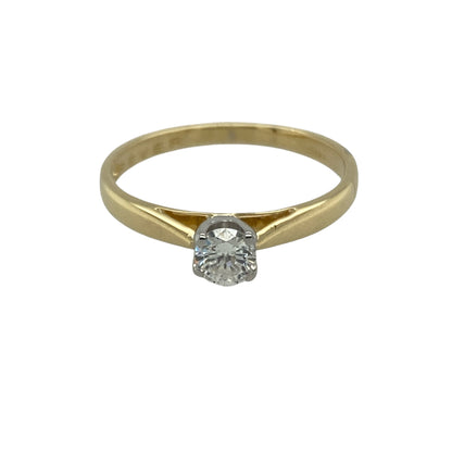 18ct Gold & Diamond Set Solitaire Ring