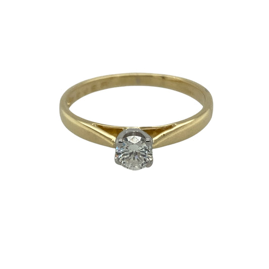 18ct Gold & Diamond Set Solitaire Ring
