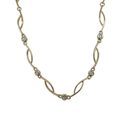 9ct Gold & Diamond Set 16" Necklace