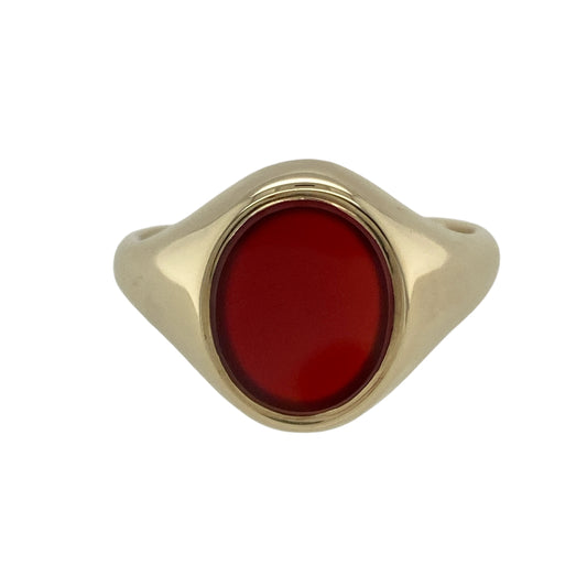 9ct Gold & Carnelian Oval Signet Ring