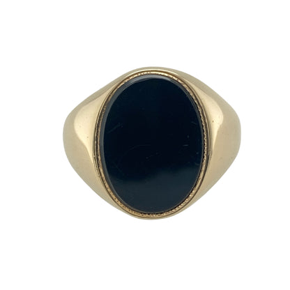 9ct Gold & Onyx Set Oval Signet Ring
