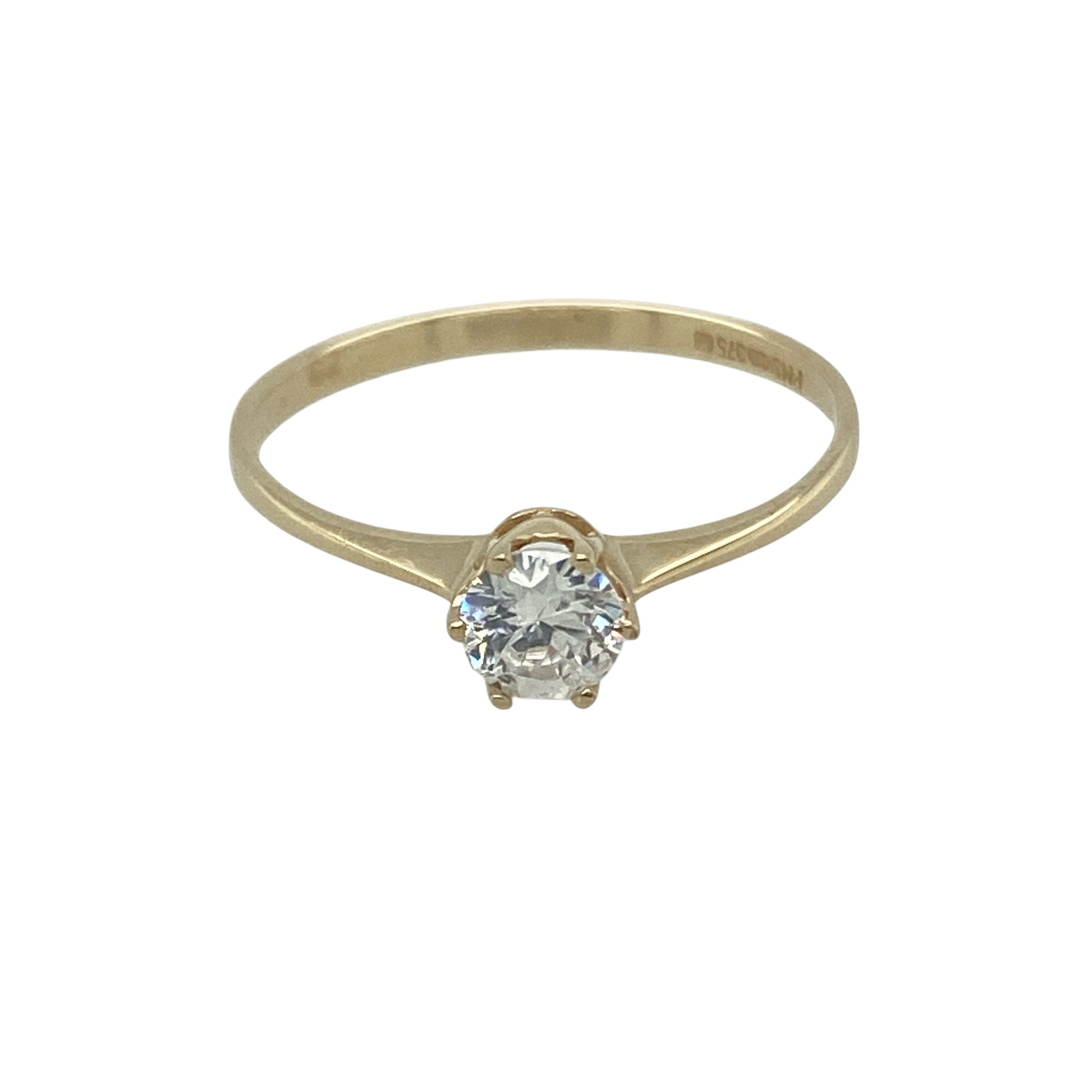 9ct Gold & Cubic Zirconia Set Solitaire Ring