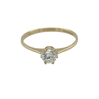 9ct Gold & Cubic Zirconia Set Solitaire Ring