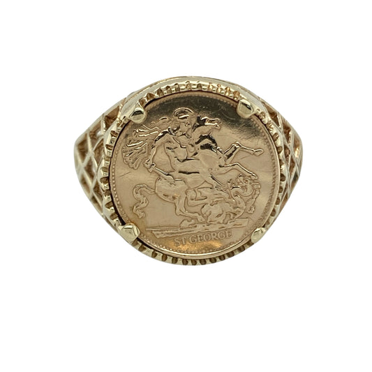 9ct Gold St George and the Dragon Signet Ring