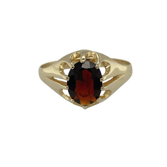 9ct Gold & Garnet Set Signet Ring