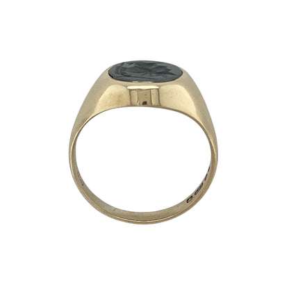 9ct Gold & Hematite Centurion Set Oval Signet Ring