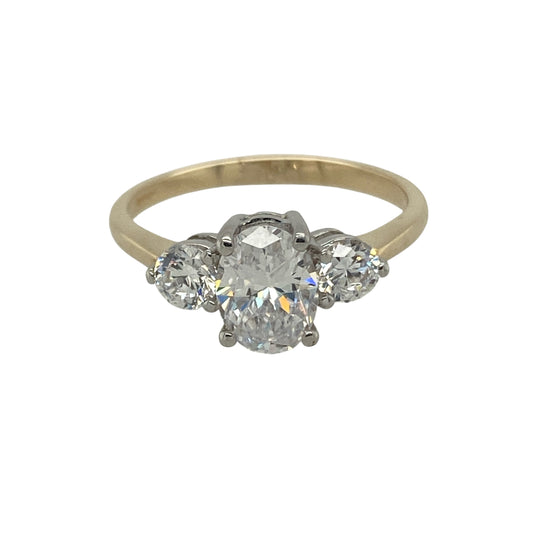 9ct Gold & Cubic Zirconia Set Trilogy Ring