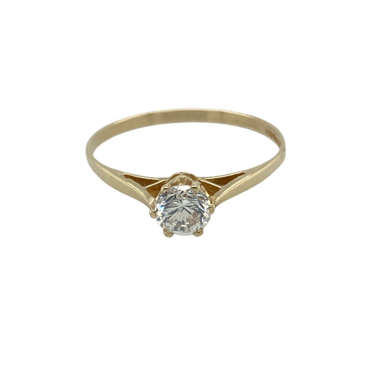 9ct Gold & Cubic Zirconia Set Solitaire Ring