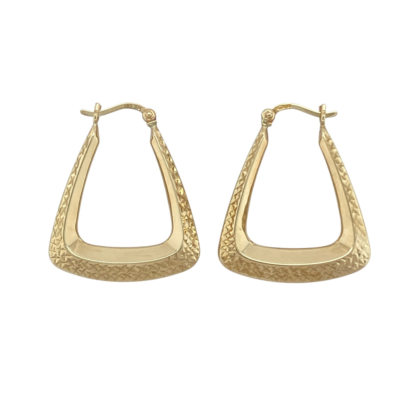 9ct Gold Patterned Handbag Creole Earrings