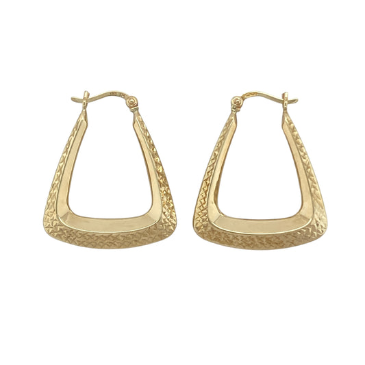 9ct Gold Patterned Handbag Creole Earrings
