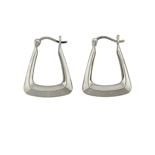 9ct White Gold Handbag Creole Earrings