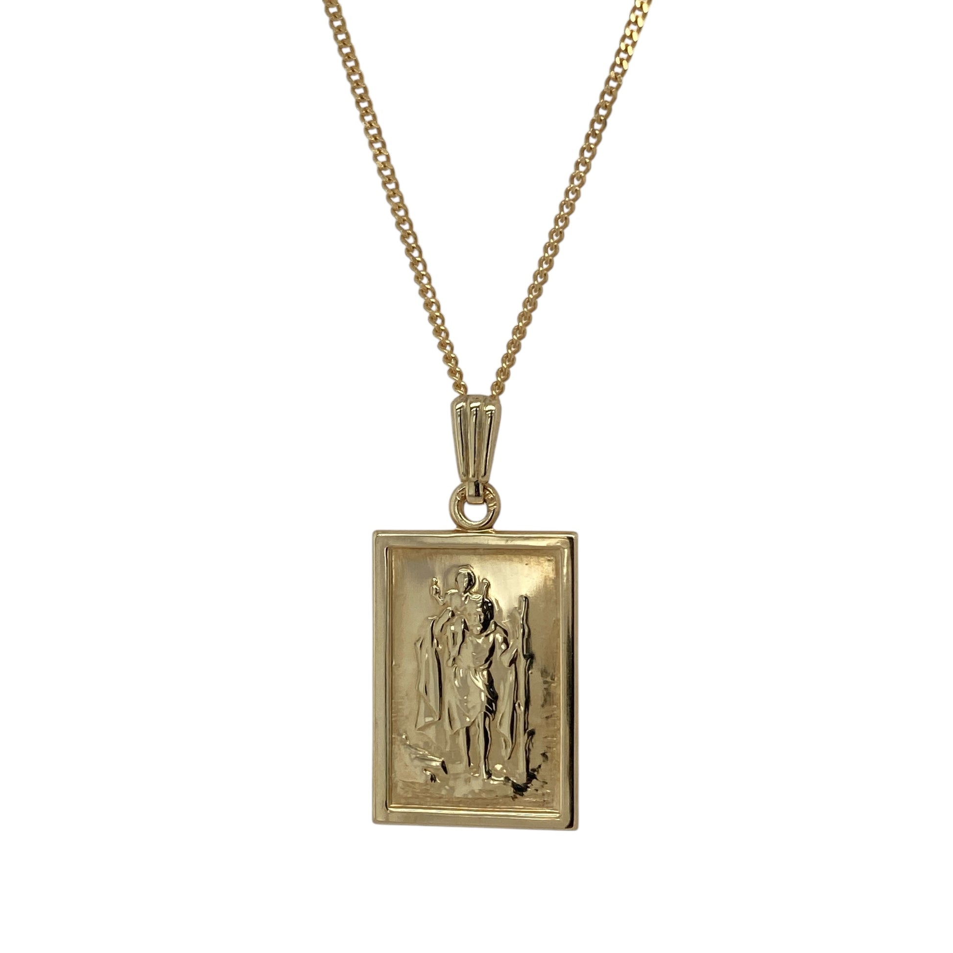 9ct Gold St Christopher 18" Necklace