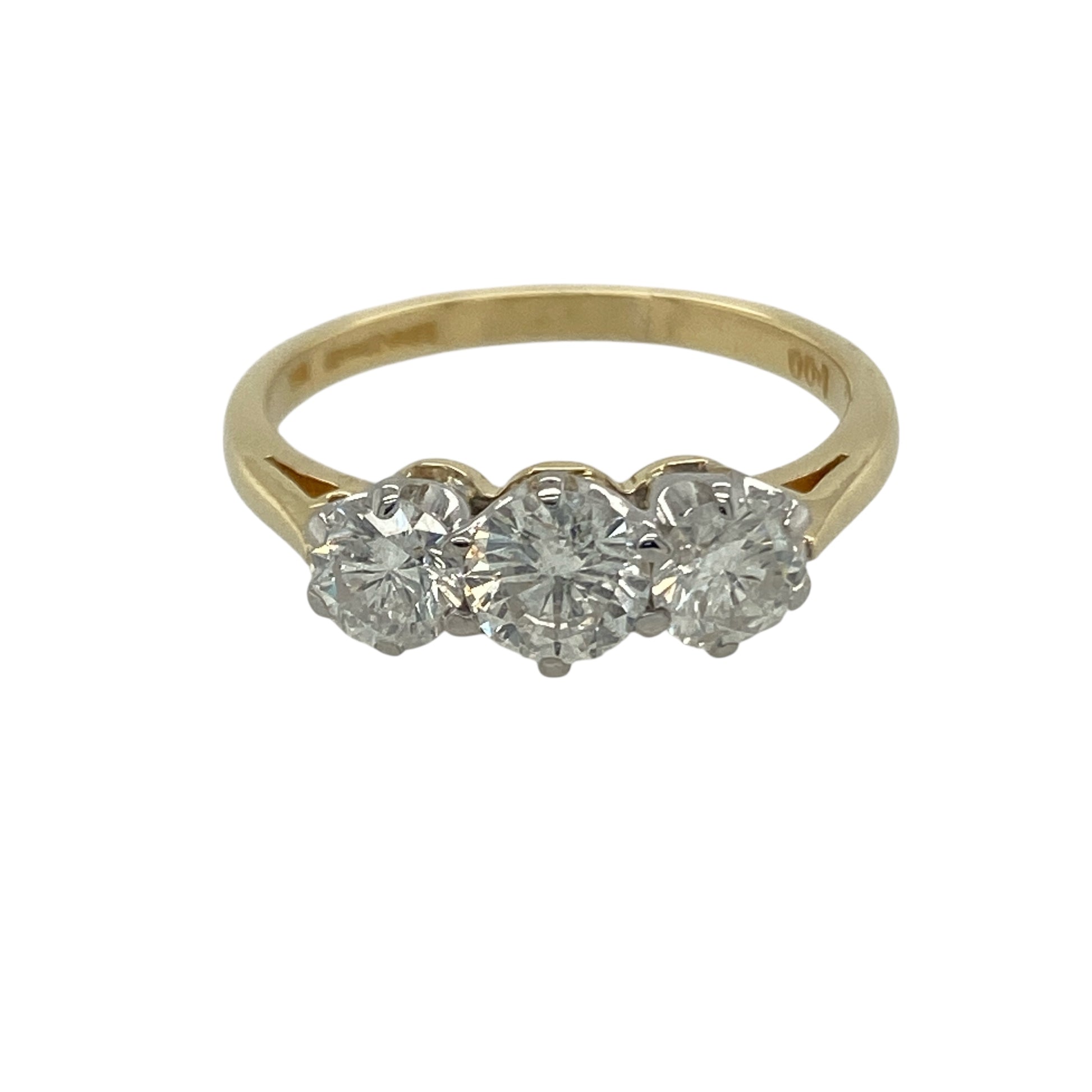 18ct Gold & Diamond Set Trilogy Ring