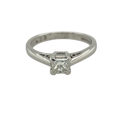 18ct White Gold & Princess Cut Diamond Set Solitaire Ring