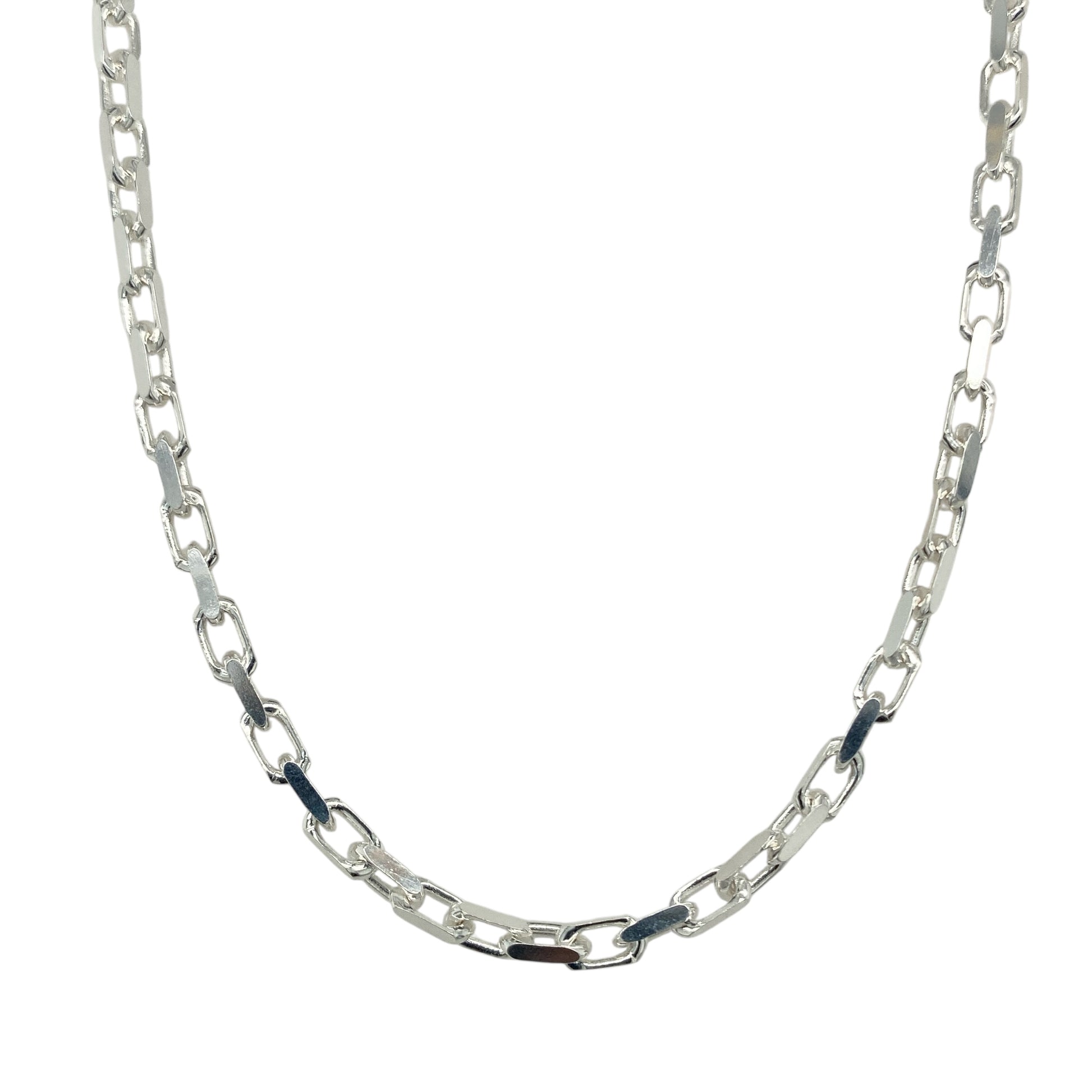 New 925 Silver 20" Faceted Belcher Chain
