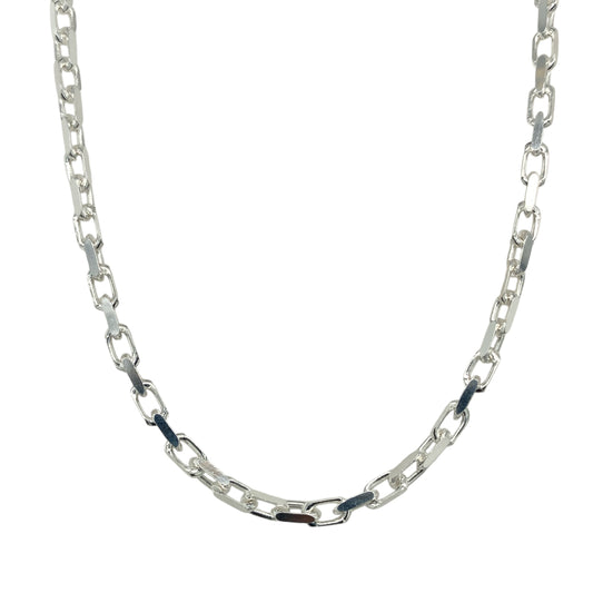 New 925 Silver 20" Faceted Belcher Chain