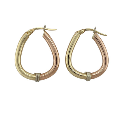 9ct Gold Oval Creole Earrings