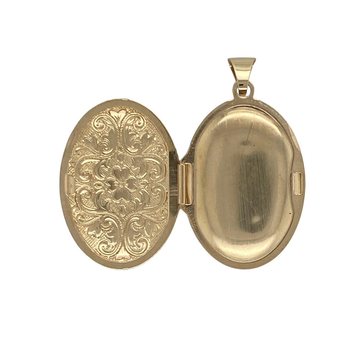9ct Gold Patterned Oval Locket