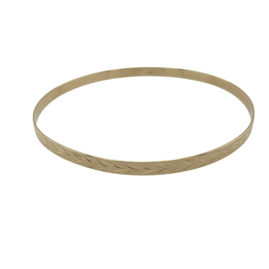 9ct Solid Gold Patterned Bangle
