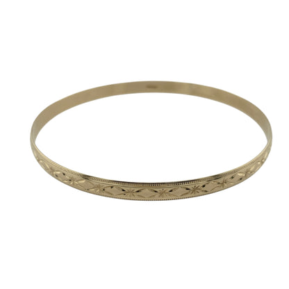 9ct Solid Gold Patterned Bangle