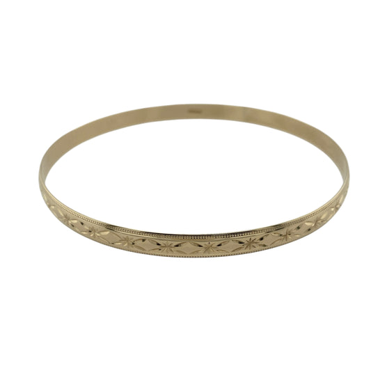 9ct Solid Gold Patterned Bangle