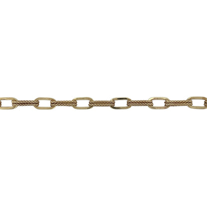9ct Gold Textured Long Link 8" Bracelet
