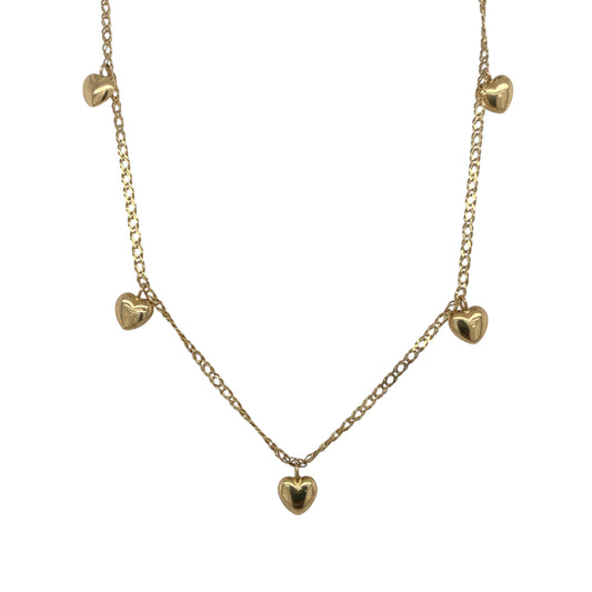 9ct Gold Heart Charm 16" Necklace