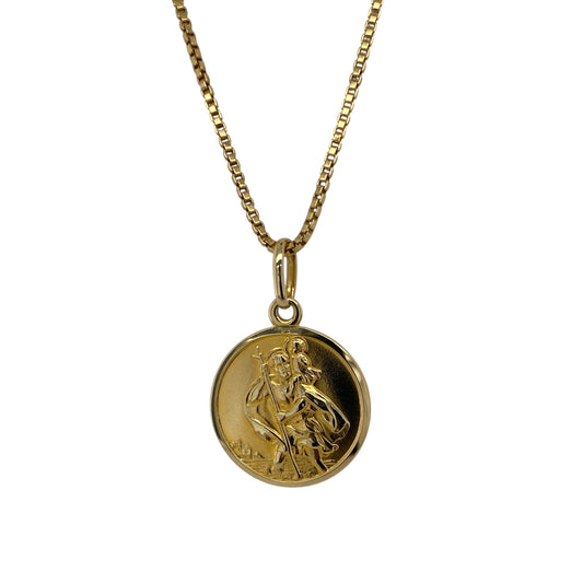 18ct Gold St Christopher 18" Necklace
