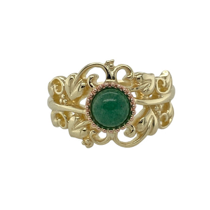 9ct Gold & Green Stone Set Clogau Tree of Life Ring