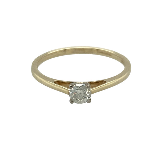 9ct Gold & Diamond Set Solitaire Ring