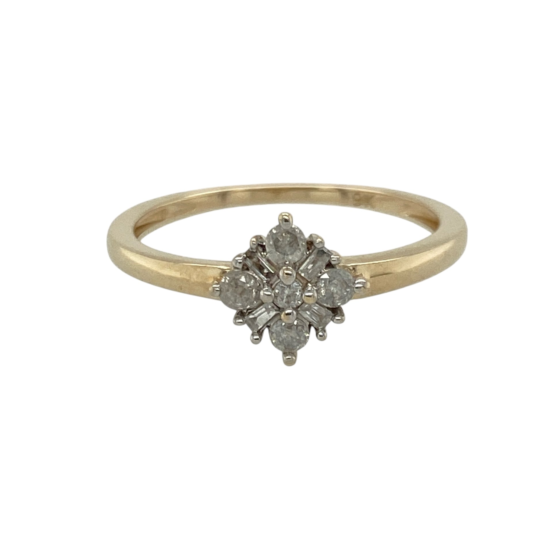 9ct Gold & Diamond Set Cluster Ring