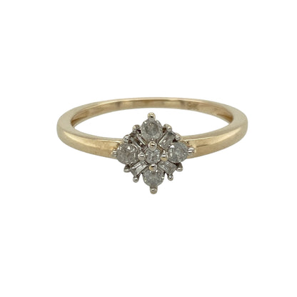 9ct Gold & Diamond Set Cluster Ring