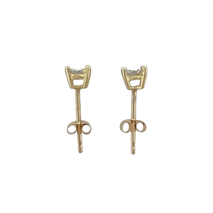 9ct Gold & Diamond Illusion Set Solitaire Stud Earrings