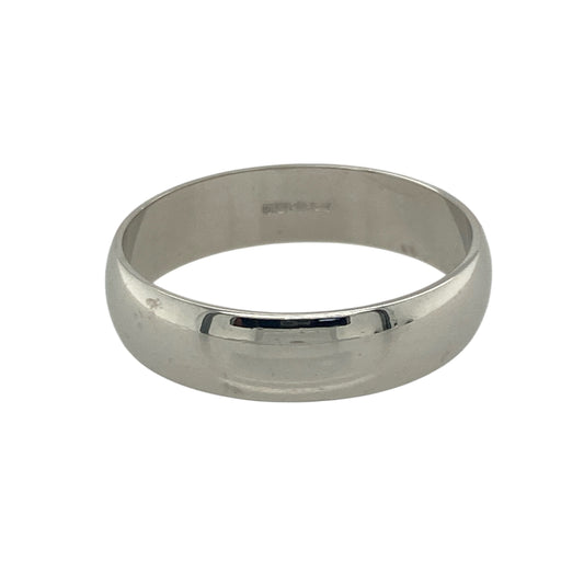 Bring timeless elegance and enduring quality to your collection with this pre-owned platinum 5mm wedding band ring—perfect as a classic symbol of love or a sophisticated everyday piece.

Design: The ring features a traditional 5mm-wide band with a smooth, polished finish, offering a refined and understated look that never goes out of style.
Material: Made from premium platinum, the metal’s natural white sheen ensures exceptional durability and lasting brilliance, making it ideal for lifelong wear.