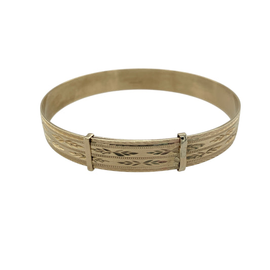 9ct Gold Patterned Expanding Bangle