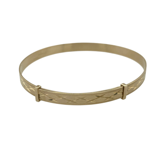 9ct Gold Patterned Expanding Bangle