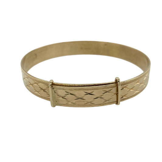 9ct Gold Patterned Expanding Bangle