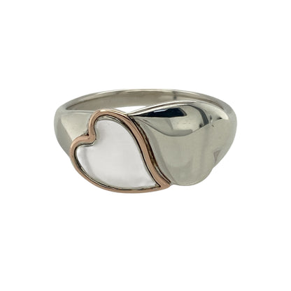 925 Silver Clogau Double Heart Ring