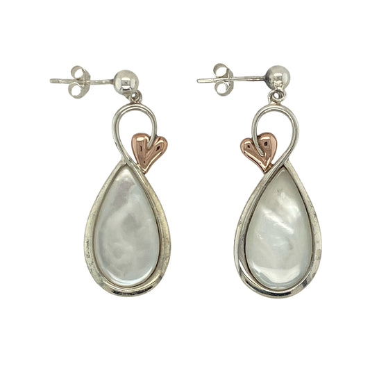 925 Silver & Mother of Pearl Clogau Drop Earrings