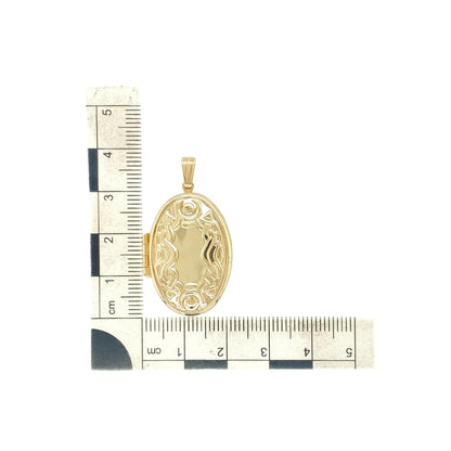 9ct Gold Celtic Style Oval Locket