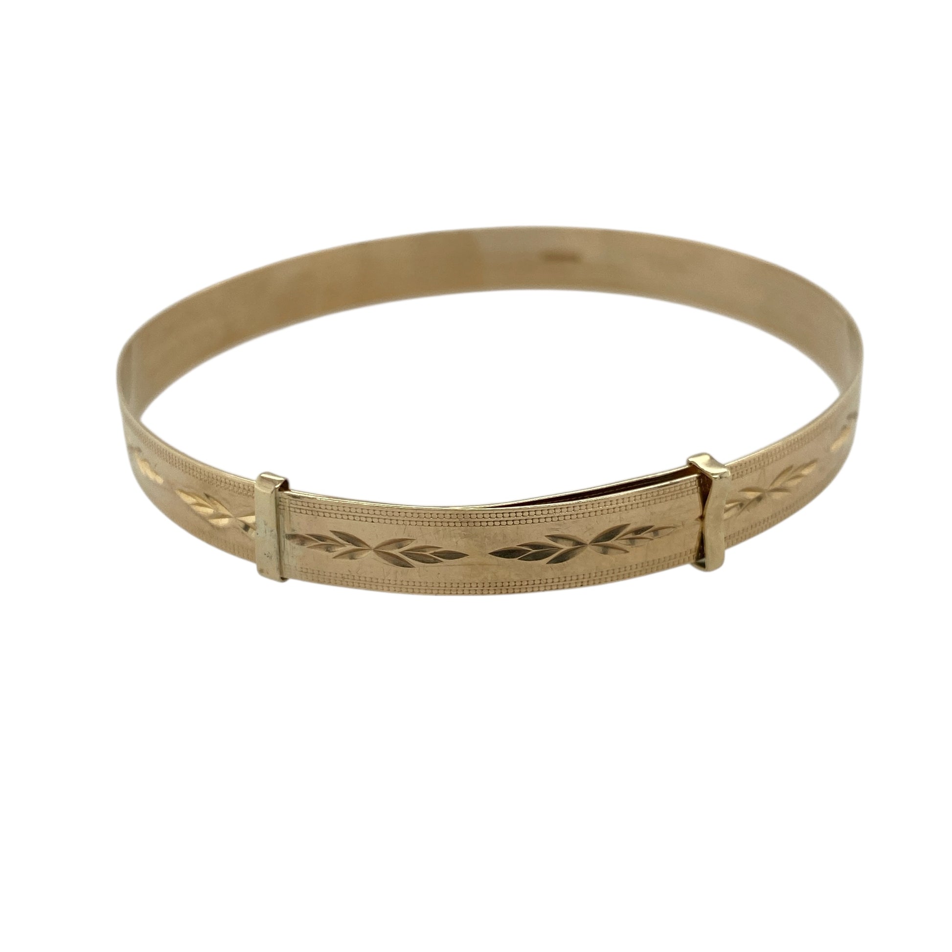 9ct Solid Gold Patterned Expanding Bangle