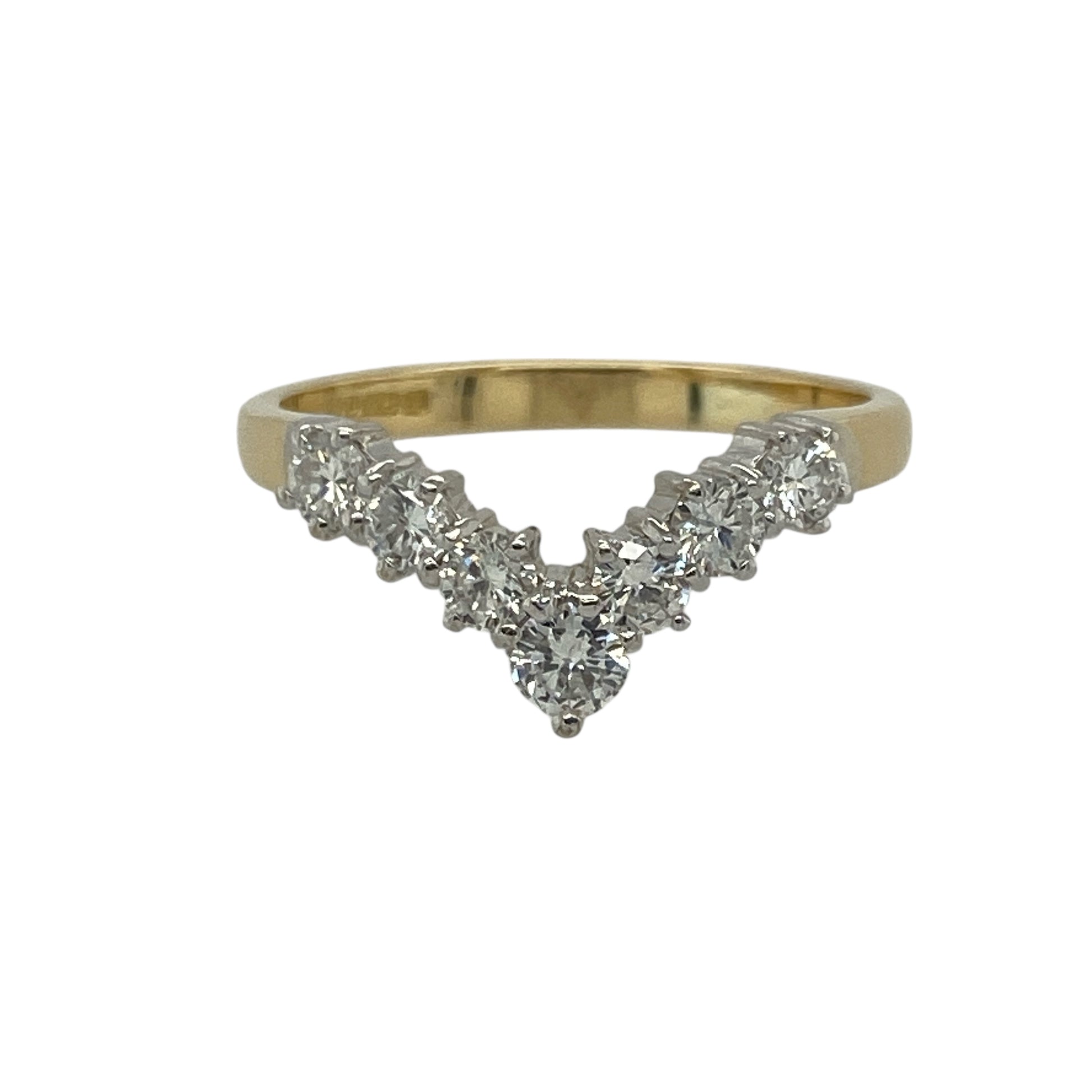 18ct Gold & Diamond Set Wishbone Ring