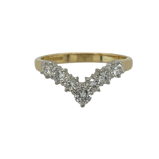 18ct Gold & Diamond Set Wishbone Ring