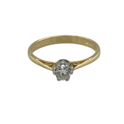 18ct Gold & Diamond Set Solitaire Ring