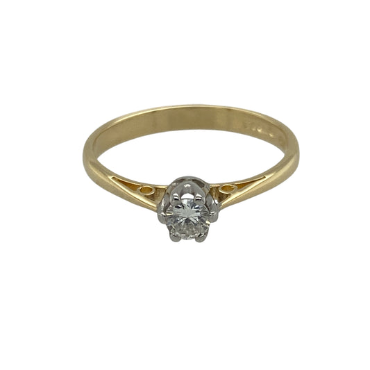 18ct Gold & Diamond Set Solitaire Ring